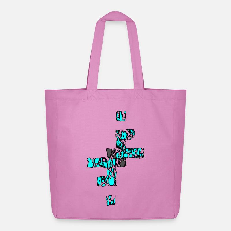 Zerbrochener Diamant in Blau - Midweight recycelter Stoffbeutel von Stanley/Stella - Pink