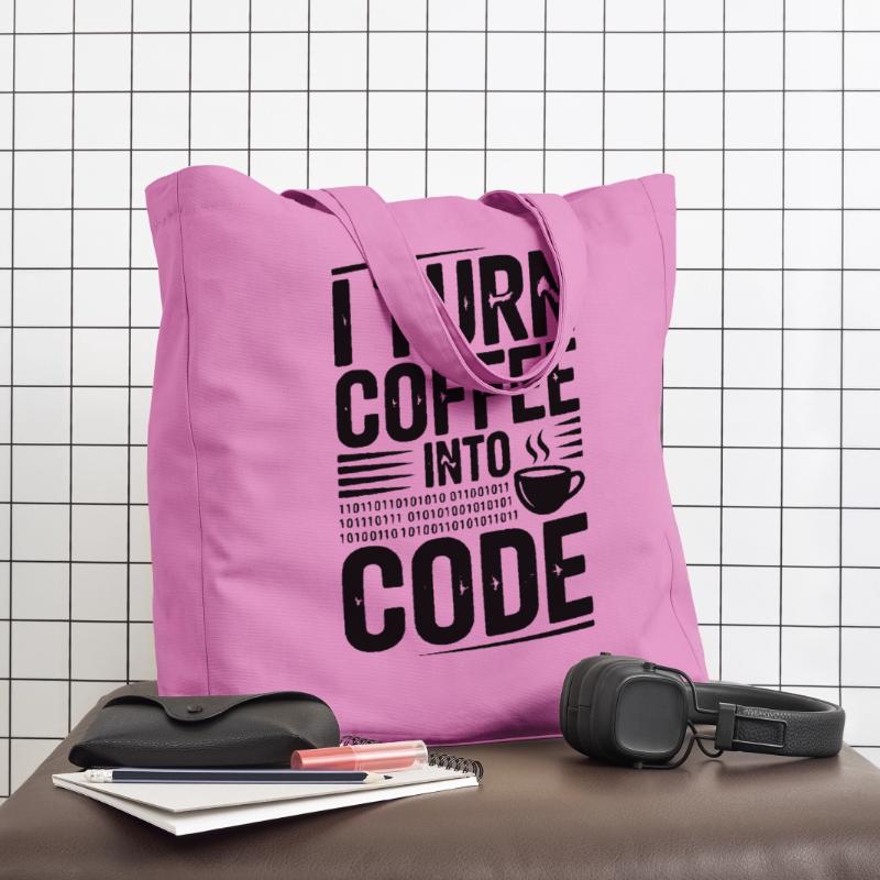 I Turn Coffee Into Code Midweight Recycled Tote Bag by Stanley/Stella