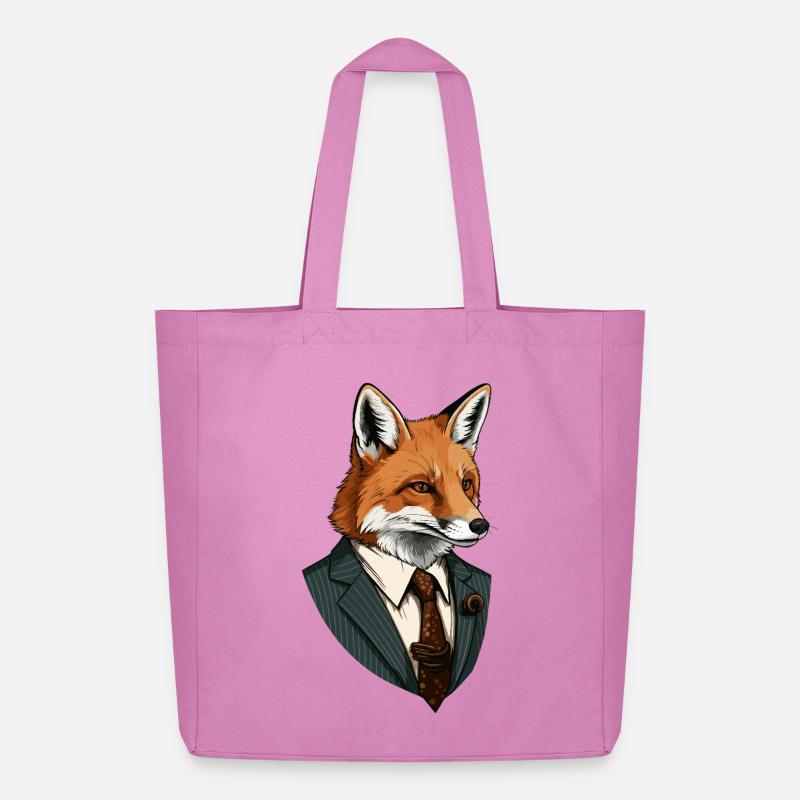 Fuchs im Anzug - Midweight recycelter Stoffbeutel von Stanley/Stella - Pink