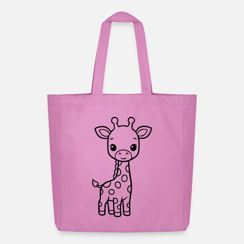 Bébé girafe mignonne – Noir & Blanc - Tote bag Stanley/Stella Midweight recyclé - rose