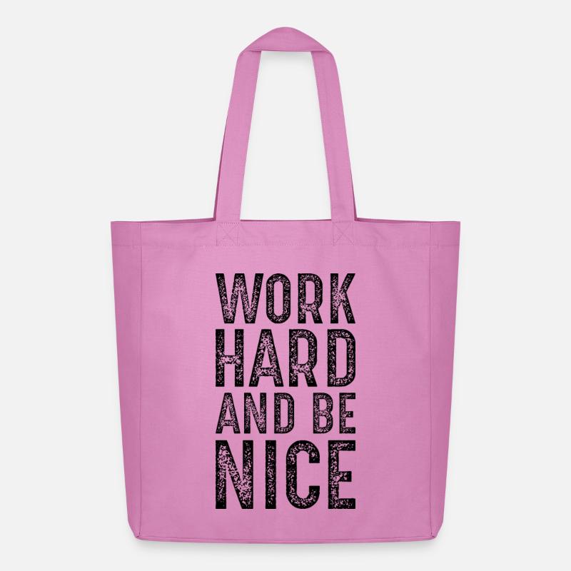 Arbeite hart und sei nett - Midweight recycelter Stoffbeutel von Stanley/Stella - Pink