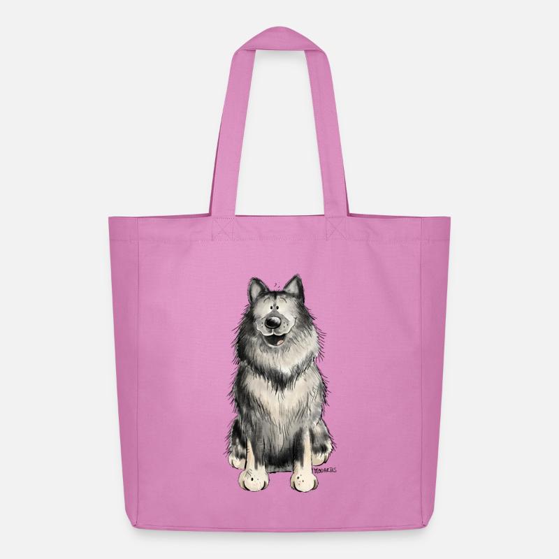 Glücklicher Wolfsspitz I Comic Hund Geschenk - Midweight recycelter Stoffbeutel von Stanley/Stella - Pink