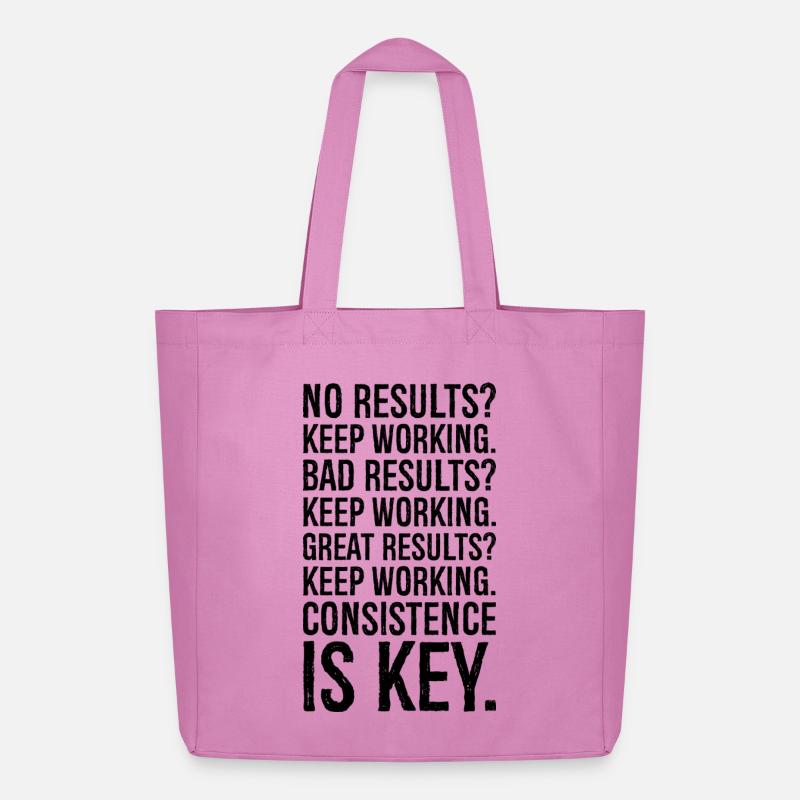 no results keep working bad results keep working - Midweight Recycled Tote Bag by Stanley/Stella - pink