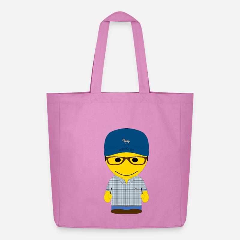 Geekley mit blauer Mütze und kariertem Hemd - Midweight recycelter Stoffbeutel von Stanley/Stella - Pink