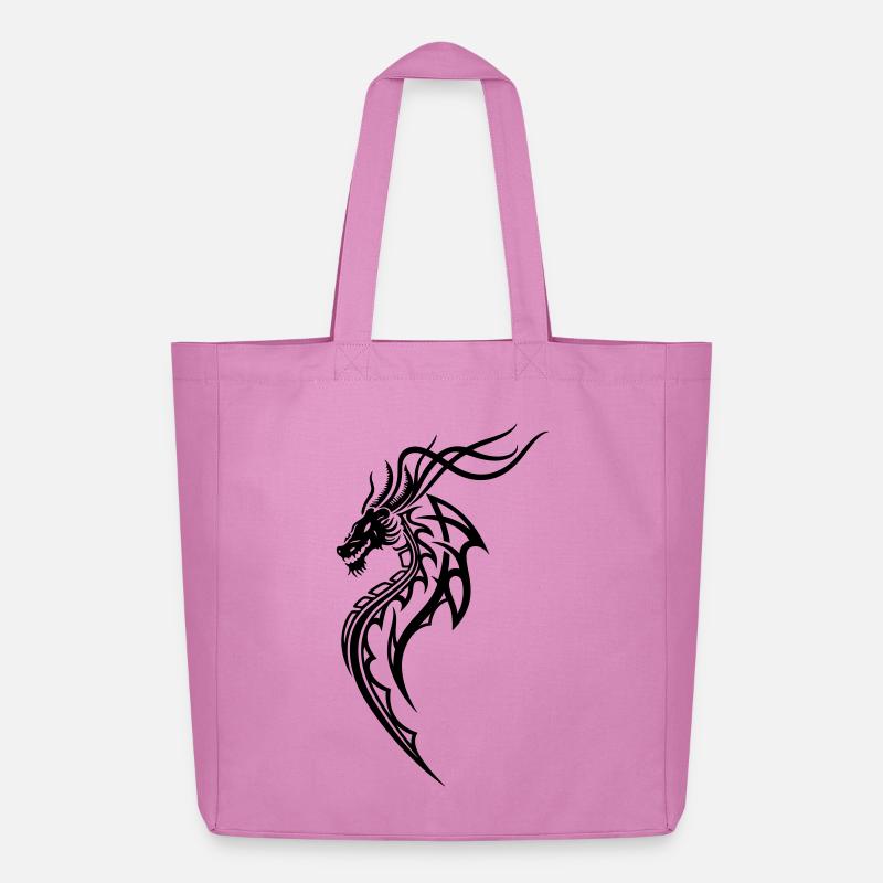 Fantasy Drache Line Art – Tribal Tattoo Stil - Midweight recycelter Stoffbeutel von Stanley/Stella - Pink