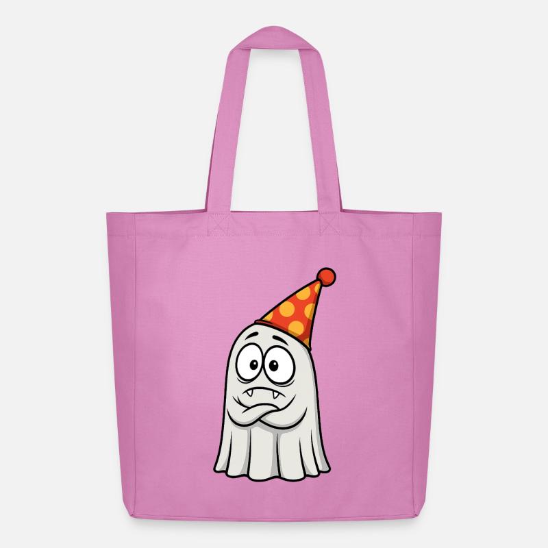 Grumpy Ghost with Party Hat - Midweight Recycled Tote Bag by Stanley/Stella - pink