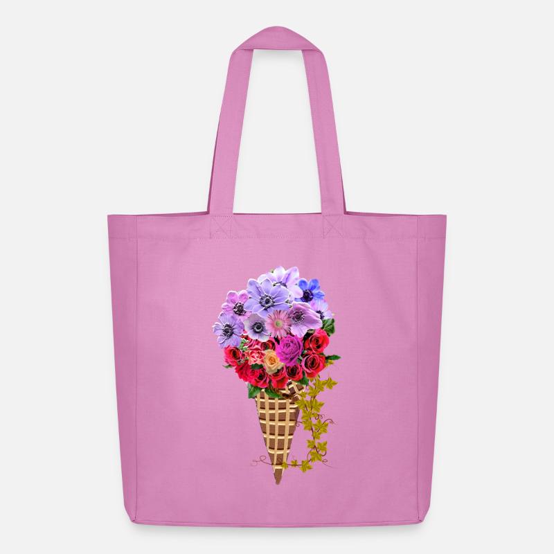 Blumen Eistüte Bouquet - Midweight recycelter Stoffbeutel von Stanley/Stella - Pink