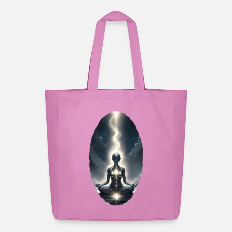 Lichtchakra Meditation Energetischer Fluss - Midweight recycelter Stoffbeutel von Stanley/Stella - Pink