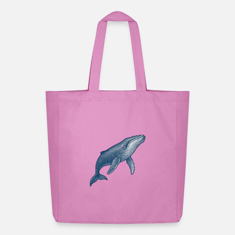 Stilisierte Blauwal-Illustration - Midweight recycelter Stoffbeutel von Stanley/Stella - Pink