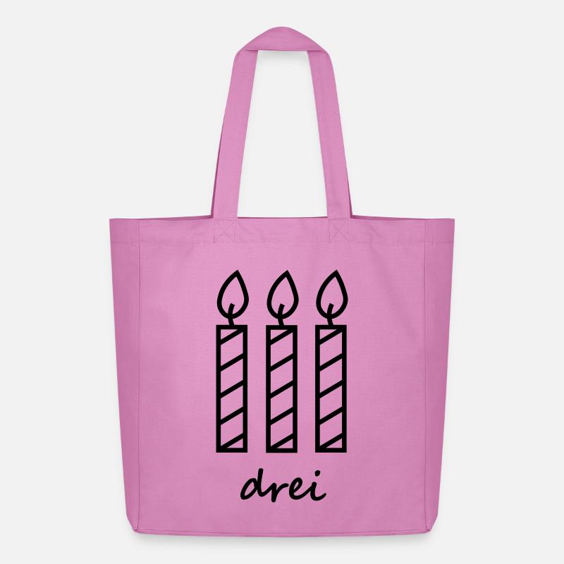 drei Geburtstagskerzen  - Midweight recycelter Stoffbeutel von Stanley/Stella - Pink