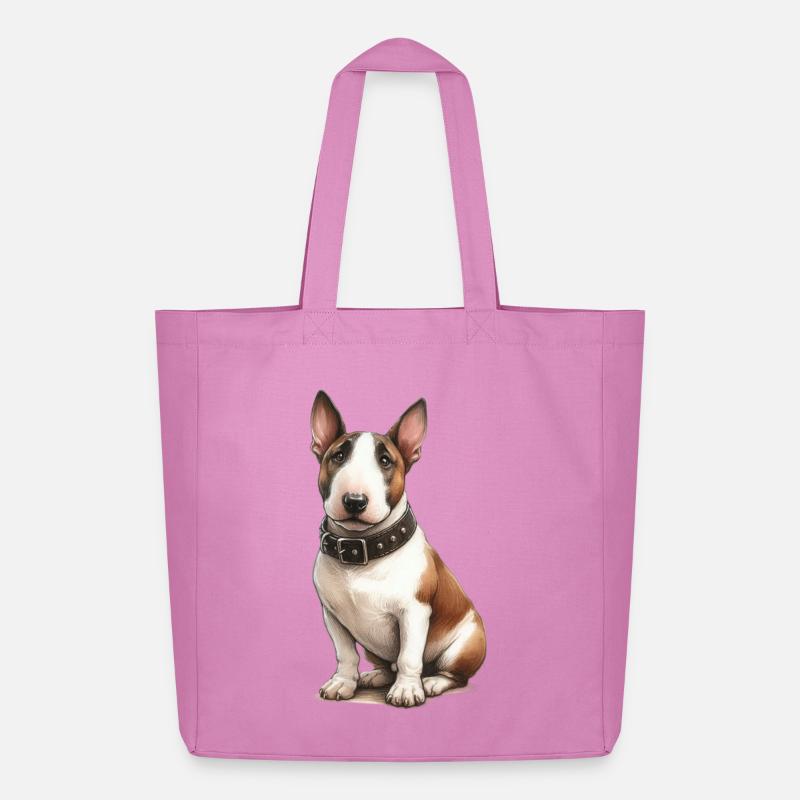 Pitbull Terrier Illustration - Midweight recycelter Stoffbeutel von Stanley/Stella - Pink