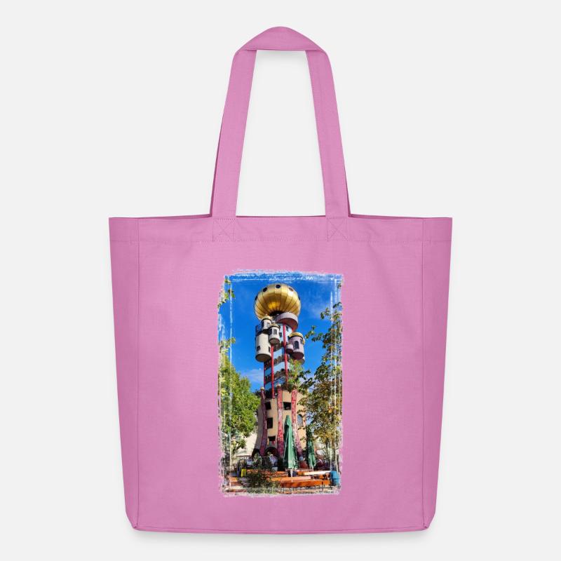 Hundertwasserturm beim Kuchlbauer - Midweight recycelter Stoffbeutel von Stanley/Stella - Pink