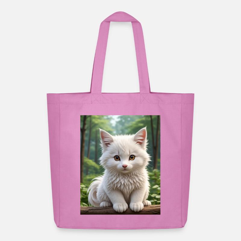 Süße Katze - Midweight recycelter Stoffbeutel von Stanley/Stella - Pink