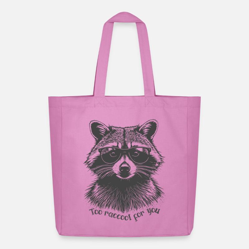 Too raccool for you - Lustiger Waschbär mit Brille - Midweight recycelter Stoffbeutel von Stanley/Stella - Pink