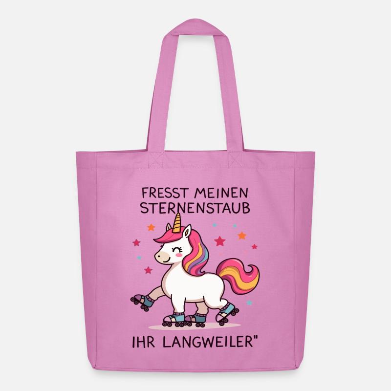 Rollschuh Einhorn - Midweight recycelter Stoffbeutel von Stanley/Stella - Pink