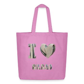 I Love Bilbao – Modern Architectural Design - Midweight recycelter Stoffbeutel von Stanley/Stella - Pink - Vorne