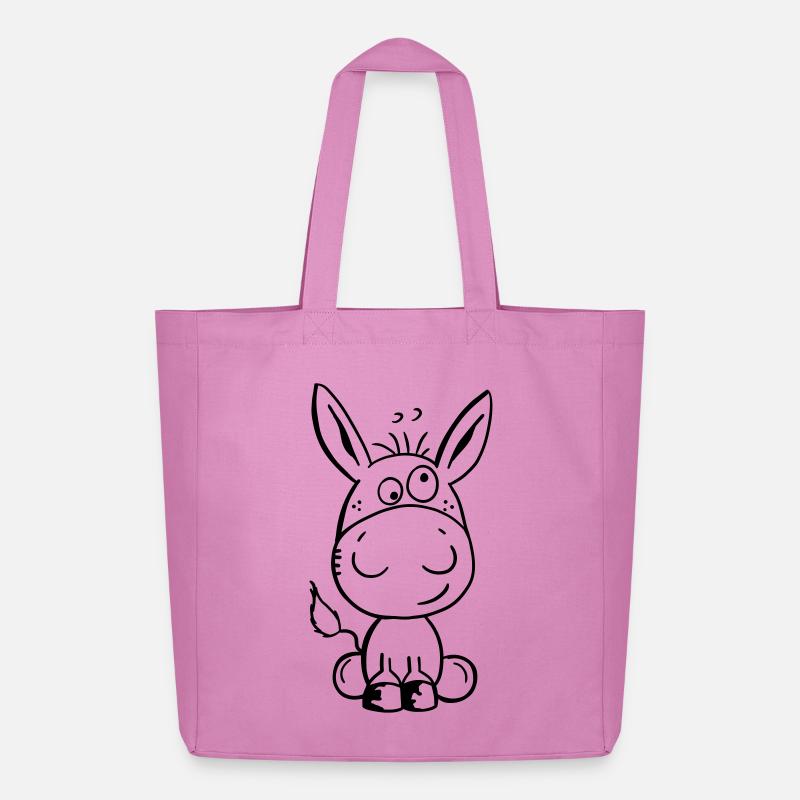 Eselchen Comic Tier - Tiere - Esel - Midweight recycelter Stoffbeutel von Stanley/Stella - Pink