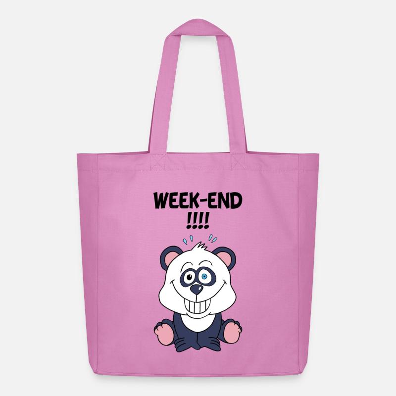 Panda-Wochenende - Midweight recycelter Stoffbeutel von Stanley/Stella - Pink