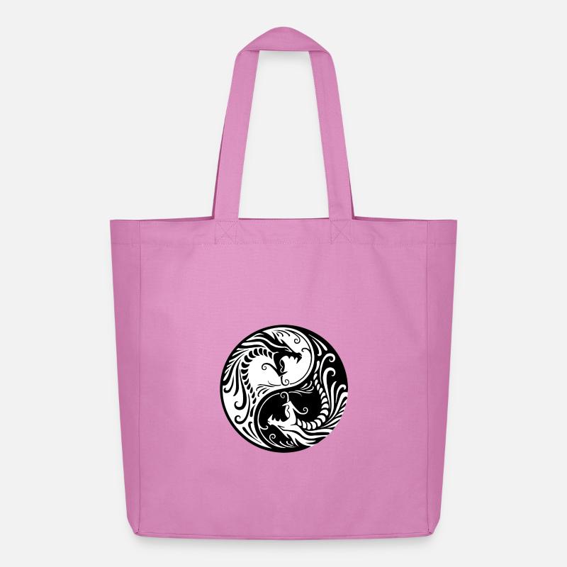 Drache Yin Yang - Midweight recycelter Stoffbeutel von Stanley/Stella - Pink