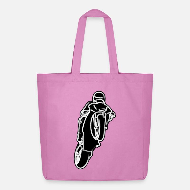 Wheelie extrem mit Motorrad beim Rennen - W/S - Midweight recycelter Stoffbeutel von Stanley/Stella - Pink
