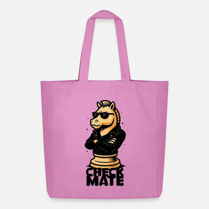 Cooler Schach-Reiter im Lederjacken-Style - Midweight recycelter Stoffbeutel von Stanley/Stella - Pink