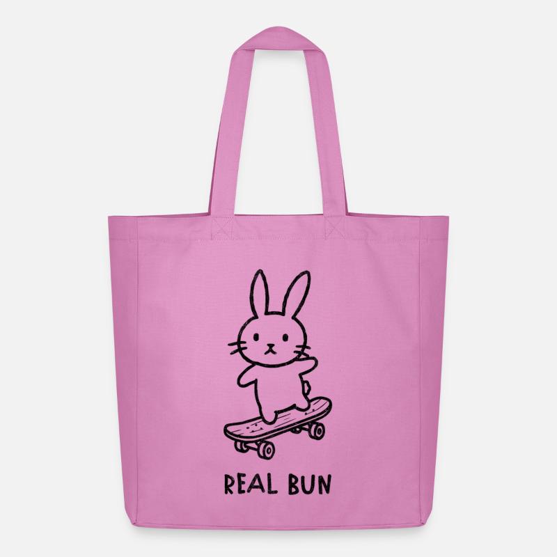 Skater Bunny Shirt – Cute Rabbit Skateboard Design - Midweight recycelter Stoffbeutel von Stanley/Stella - Pink