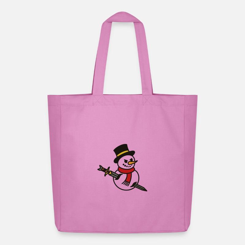 Aggressiver Schneemann mit Messer - Midweight recycelter Stoffbeutel von Stanley/Stella - Pink