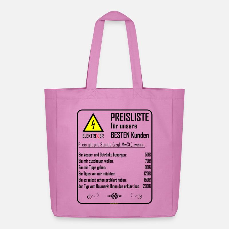ElektriXer Preisliste (schwarz) V2 - Midweight recycelter Stoffbeutel von Stanley/Stella - Pink