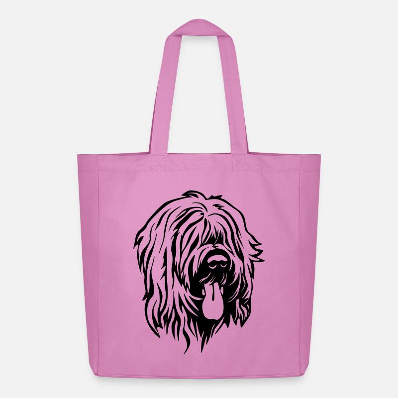 Briard Kopf - Midweight recycelter Stoffbeutel von Stanley/Stella - Pink