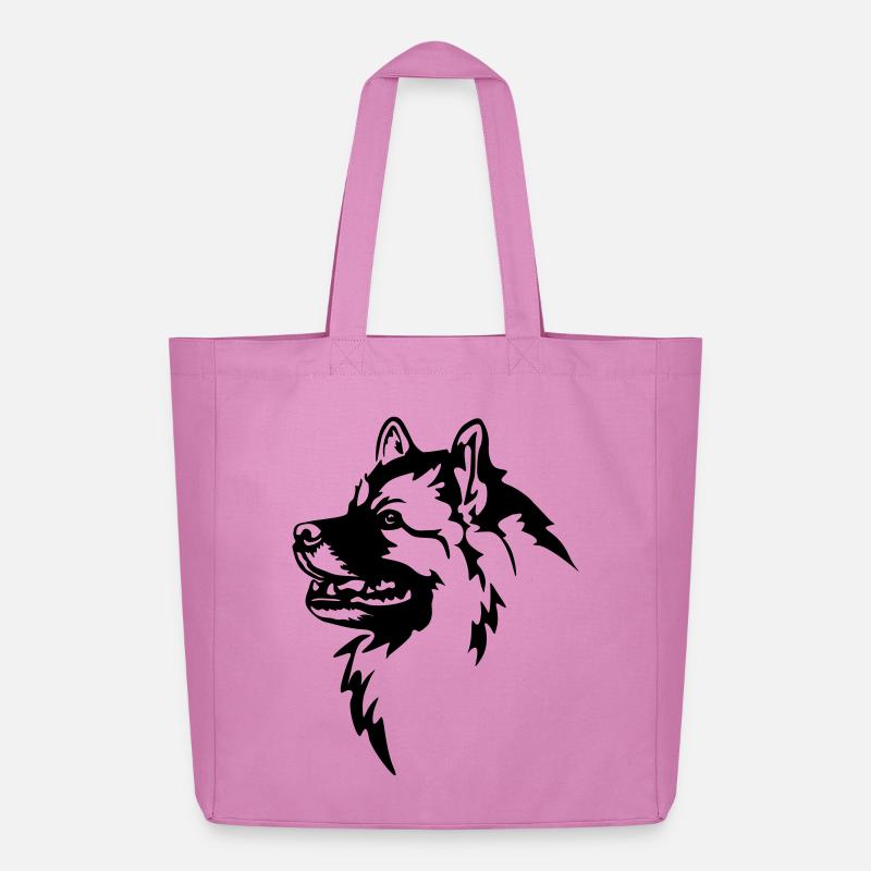 Wolfsspitz Kopf - Midweight recycelter Stoffbeutel von Stanley/Stella - Pink