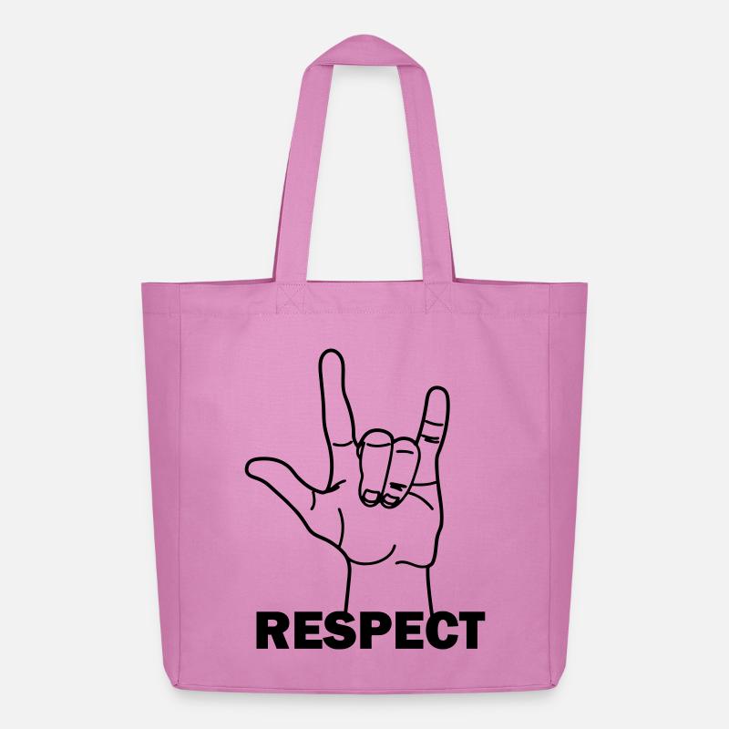 Handgeste Respekt mit Text RESPEKT - Midweight recycelter Stoffbeutel von Stanley/Stella - Pink