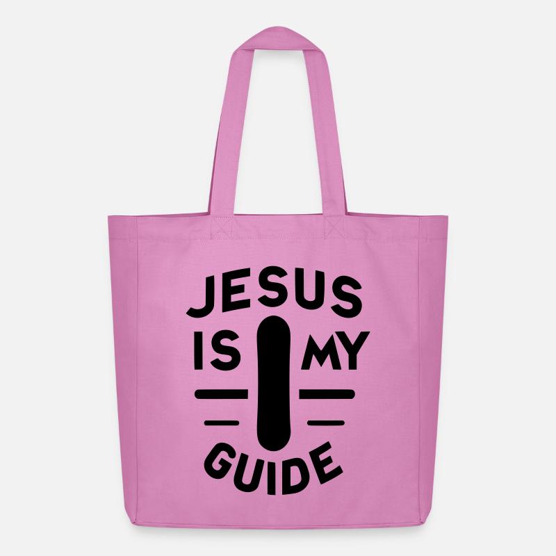 Jesus is my Guide - Snowboard - Midweight Recycled Tote Bag by Stanley/Stella - pink