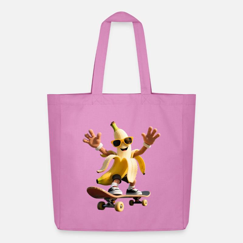 Coole Skateboard-Banane - Midweight recycelter Stoffbeutel von Stanley/Stella - Pink