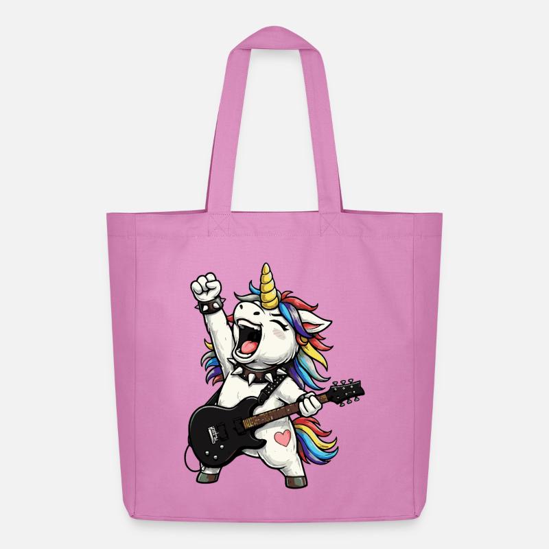 Regenbogen-Einhorn-Rocker - Midweight recycelter Stoffbeutel von Stanley/Stella - Pink