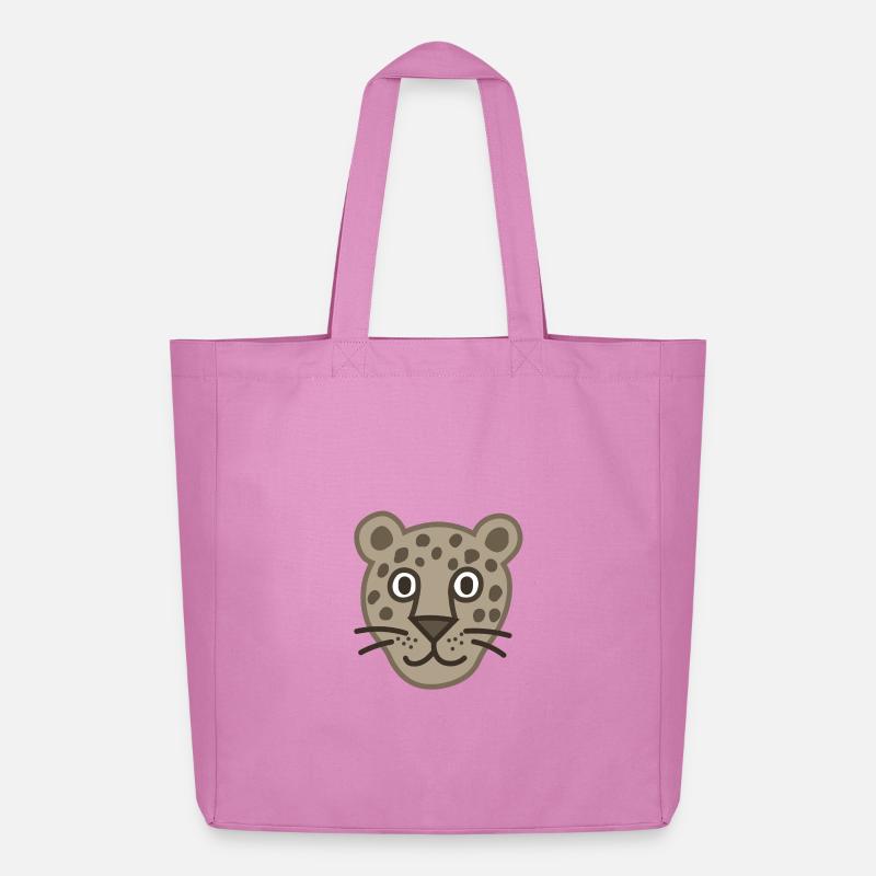 Niedliche Leopardengesicht Karikatur - Midweight recycelter Stoffbeutel von Stanley/Stella - Pink