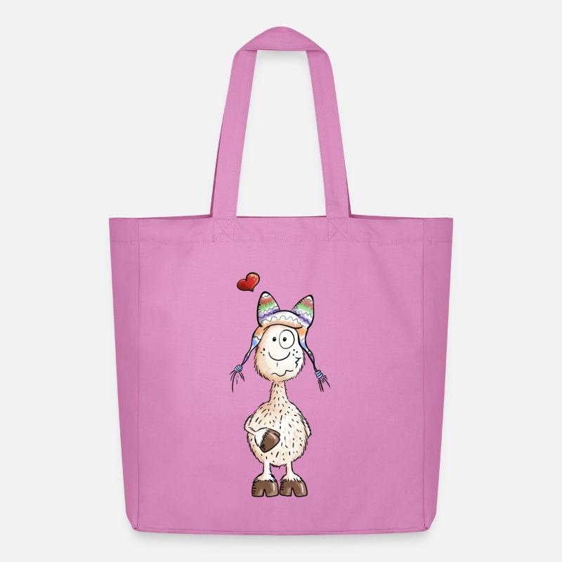 Lama mit Herz - Alpaka - Comic - Geschenk - Midweight recycelter Stoffbeutel von Stanley/Stella - Pink