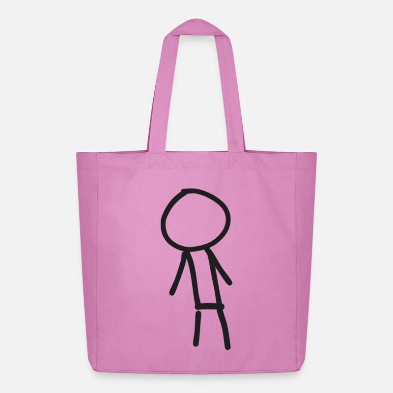 Minimalistisches Strichmännchen-Design - Midweight recycelter Stoffbeutel von Stanley/Stella - Pink