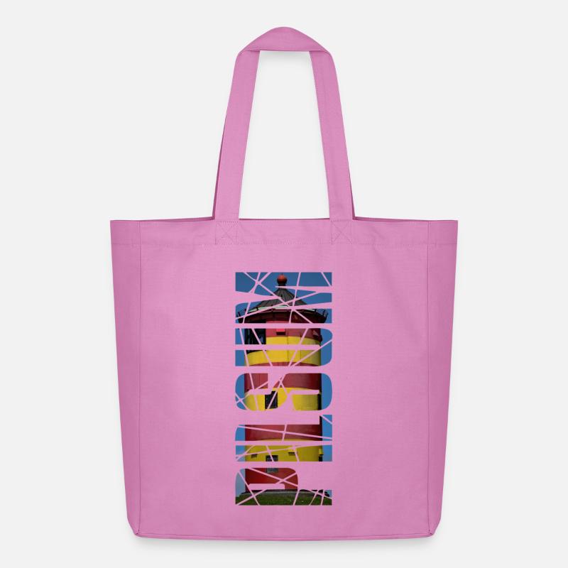 Leuchtturm Pilsum - Geschenk - Midweight recycelter Stoffbeutel von Stanley/Stella - Pink