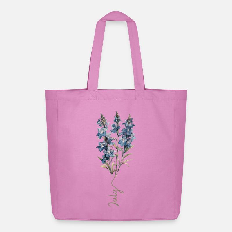 Blaues und weißes Blumendesign - Midweight recycelter Stoffbeutel von Stanley/Stella - Pink