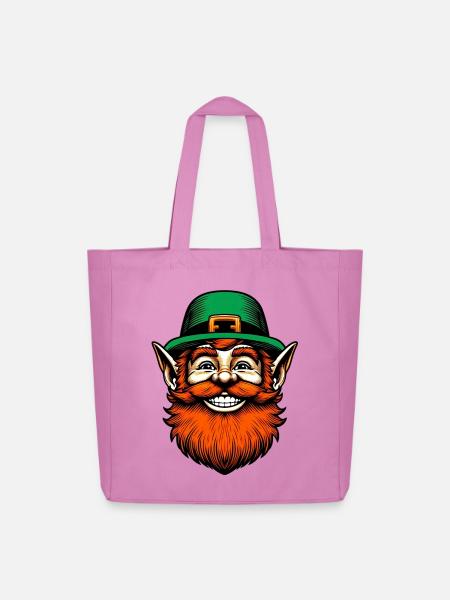 Irischer Kobold Irland - Midweight recycelter Stoffbeutel von Stanley/Stella - Pink
