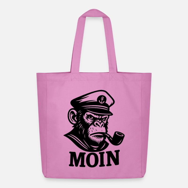 Capitaine Singe avec sifflet MOIN Design - Tote bag Stanley/Stella Midweight recyclé - rose