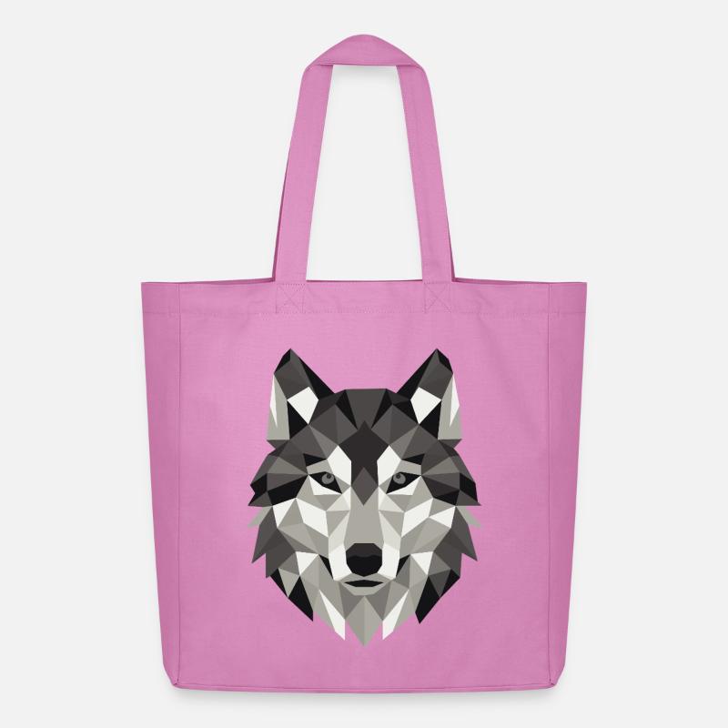 Géométrie Lowpoly de Wolf Head - Tote bag Stanley/Stella Midweight recyclé - rose