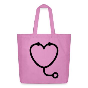Logo du stéthoscope Vet Heart - Tote bag Stanley/Stella Midweight recyclé - rose - Devant