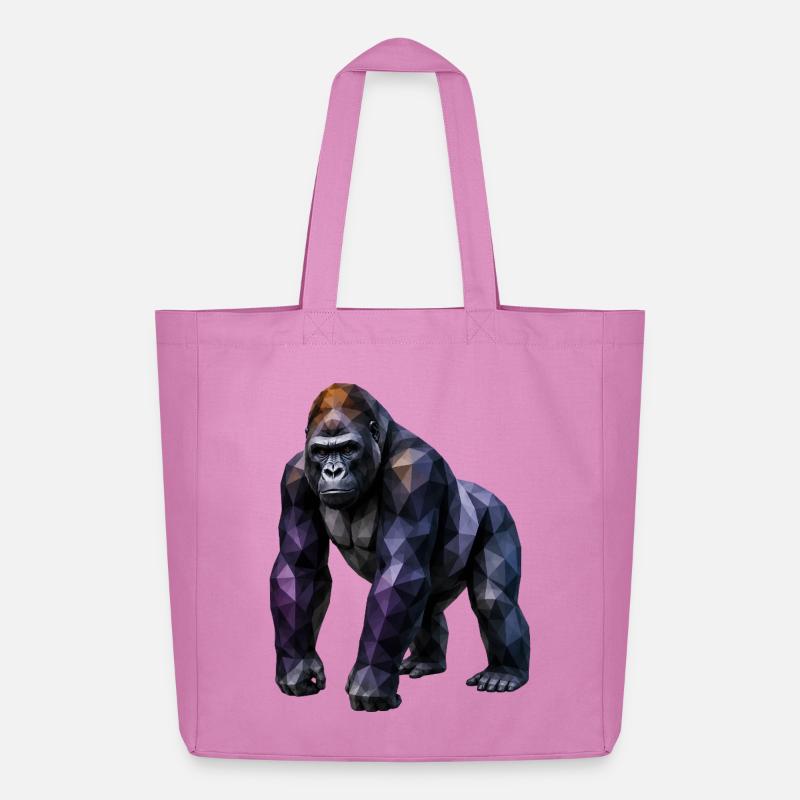 Gorilla Polygon – Colored Geometry - Midweight Recycled Tote Bag by Stanley/Stella - pink