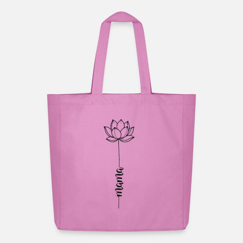 Lotusblume mit Mama Schriftzug Muttertag Geschenk - Midweight recycelter Stoffbeutel von Stanley/Stella - Pink