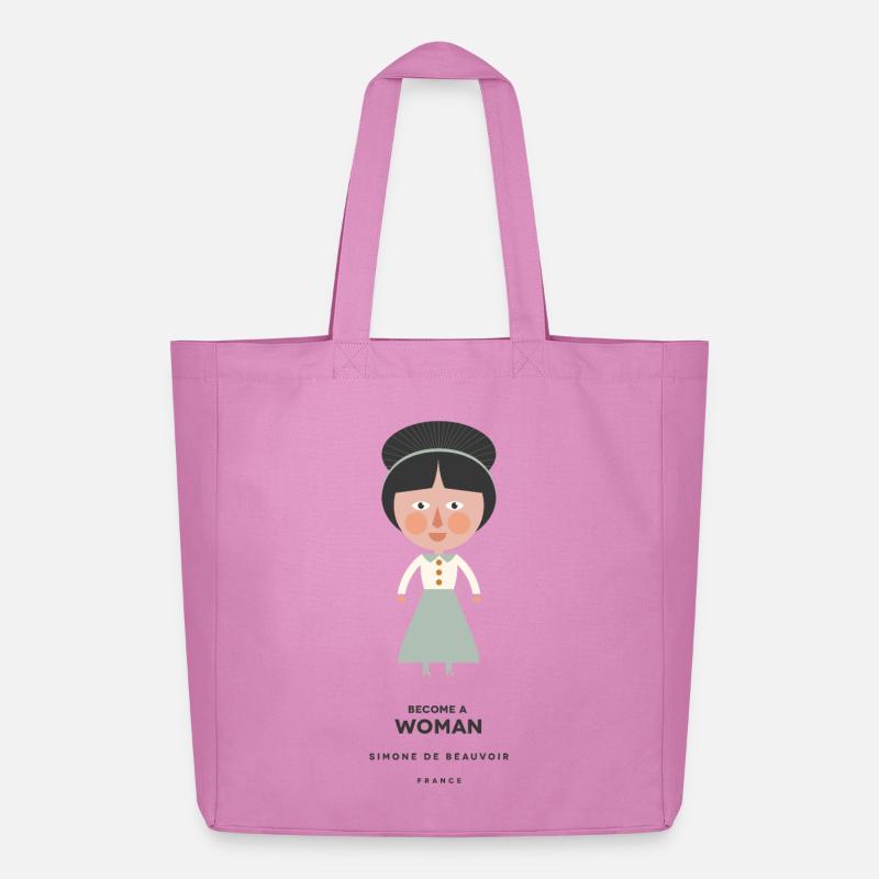 Simone De Beauvoir - Midweight recycelter Stoffbeutel von Stanley/Stella - Pink