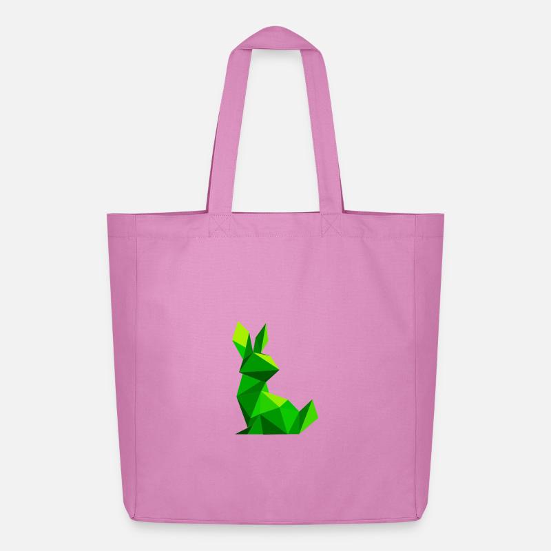 Lowpoly Kaninchen - Midweight recycelter Stoffbeutel von Stanley/Stella - Pink