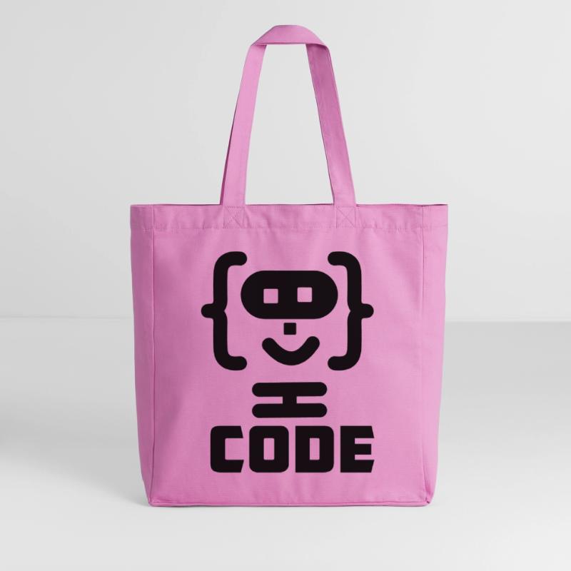 Logo de code de programmeur hacker avec texte CODE Tote bag Stanley/Stella Midweight recyclé