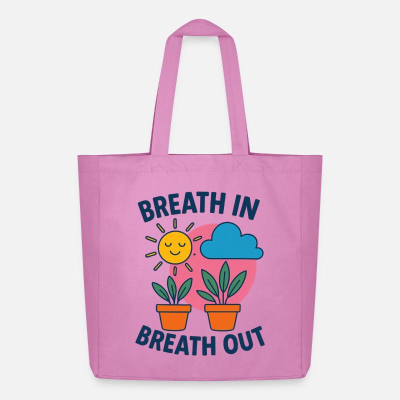 Breath Sonne Pflanzen Motiv - Midweight recycelter Stoffbeutel von Stanley/Stella - Pink