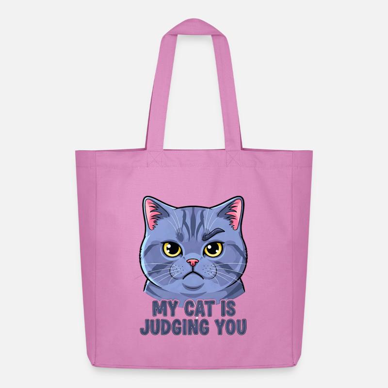 Devise du chat avec un drôle de visage - Tote bag Stanley/Stella Midweight recyclé - rose
